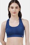 Soie Moisture Wicking Removable Padding Sports Bra - Deep Blue — thumbnail 1